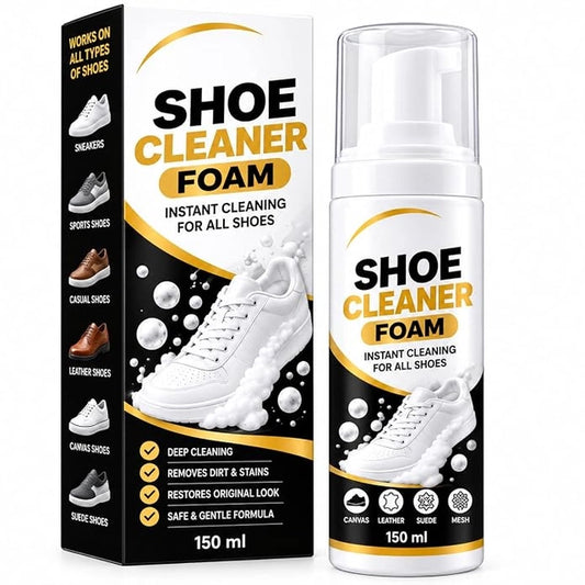 Shoe Cleaner Foam 150ml – Deep Cleaning for Sneakers, Leather, Suede, Canvas & Mesh Shoes