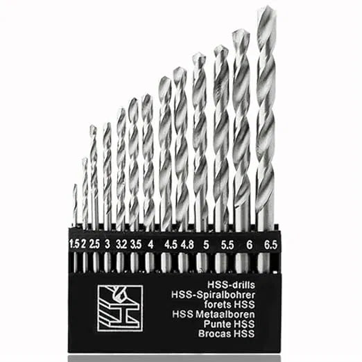 Drill Bits Set – For Wood, Malleable Iron, Aluminium & Plastic (13 Pieces)